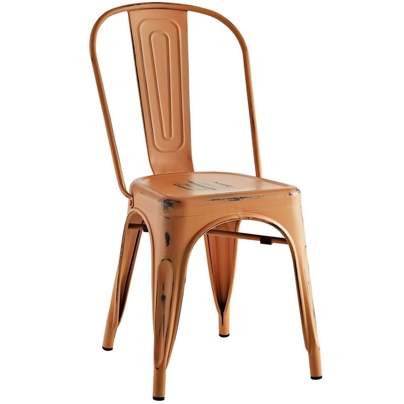 Zoe S Furniture Modway Promenade Metal Dining Chair In Orange Modway Promenade Metal Dining Chair In Orange