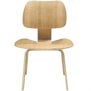 Modway Fathom 18.5&quot Modern Style Wood Dining Side Chair in Natural Finish