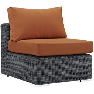 Modway Summon Patio Armless Chair in Canvas Tuscan