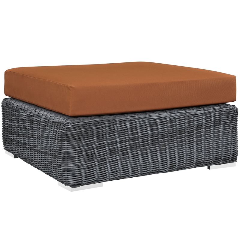 Modway Summon Patio Square Ottoman in Canvas Tuscan