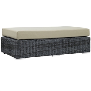Modway Summon Patio Ottoman in Canvas Antique Beige