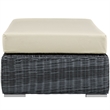 Modway Summon Patio Ottoman in Canvas Antique Beige
