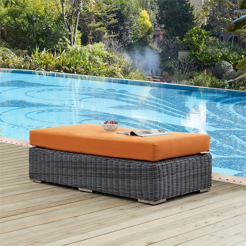 Modway Summon Patio Ottoman in Canvas Tuscan