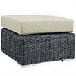 Modway Summon 5-Piece Aluminum Rattan Patio Sectional Set in Canvas/Beige