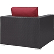 Modway Convene Aluminum and Rattan Patio Armchair in Espresso/Red