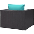Modway Convene Aluminum and Rattan Patio Armchair in Espresso/Turquoise