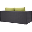 Modway Convene Aluminum and Rattan Patio Loveseat in Espresso/Peridot
