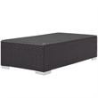 Modway Convene Aluminum and Rattan Patio Coffee Table in Espresso