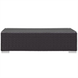 Modway Convene Aluminum and Rattan Patio Coffee Table in Espresso