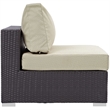 Modway Convene Aluminum and Rattan Patio Armless Chair in Espresso/Beige