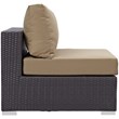 Modway Convene Aluminum and Rattan Patio Armless Chair in Espresso/Mocha