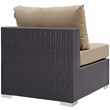 Modway Convene Aluminum and Rattan Patio Armless Chair in Espresso/Mocha