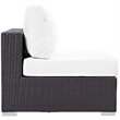 Modway Convene Aluminum and Rattan Patio Armless Chair in Espresso/White