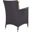 Modway Convene Aluminum and Rattan Patio Dining Armchair in Espresso/Peridot