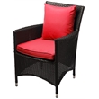 Modway Convene Aluminum and Rattan Patio Dining Armchair in Espresso/Red