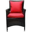 Modway Convene Aluminum and Rattan Patio Dining Armchair in Espresso/Red