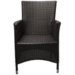Modway Convene Aluminum and Rattan Patio Dining Armchair in Espresso/Red