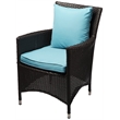 Modway Convene Aluminum and Rattan Patio Dining Armchair in Espresso/Turquoise