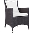Modway Convene Aluminum and Rattan Patio Dining Armchair in Espresso/White