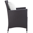 Modway Convene Aluminum and Rattan Patio Dining Armchair in Espresso/White