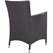 Modway Convene Aluminum and Rattan Patio Dining Armchair in Espresso/White