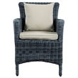 Modway Summon Dining Aluminum and Rattan Patio Armchair in Canvas/Beige
