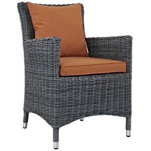 Modway Summon Dining Aluminum and Rattan Patio Armchair in Canvas/Tuscan