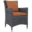 Modway Summon Dining Aluminum and Rattan Patio Armchair in Canvas/Tuscan
