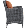 Modway Summon Dining Aluminum and Rattan Patio Armchair in Canvas/Tuscan