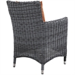 Modway Summon Dining Aluminum and Rattan Patio Armchair in Canvas/Tuscan