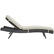 Modway Summon Adjustable Patio Chaise Lounge in Antique Canvas Beige