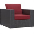 Modway Convene 8-Piece Aluminum and Rattan Patio Sofa Set in Espresso/Red