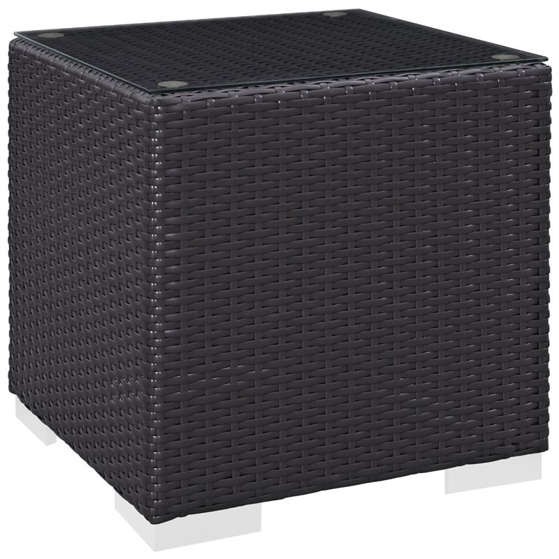 Modway Convene 8-Piece Aluminum and Rattan Patio Sofa Set in Espresso/Red