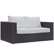 Modway Convene 8-Piece Aluminum and Rattan Patio Sofa Set in Espresso/White