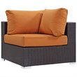 Modway Convene 5-Piece Aluminum Rattan Patio Sectional Set - Espresso/Orange