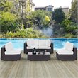 Modway Convene 5-Piece Aluminum & Rattan Patio Sectional Set in Espresso/White