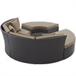 Convene Circular Outdoor Patio Daybed Set in Espresso Mocha