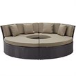 Convene Circular Outdoor Patio Daybed Set in Espresso Mocha