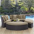 Convene Circular Outdoor Patio Daybed Set in Espresso Mocha