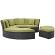 Modway Convene 5 Piece Patio Daybed Set in Espresso and Peridot