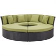 Modway Convene 5 Piece Patio Daybed Set in Espresso and Peridot