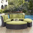 Modway Convene 5 Piece Patio Daybed Set in Espresso and Peridot