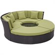 Modway Convene 5 Piece Patio Daybed Set in Espresso and Peridot
