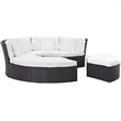 Convene Circular Outdoor Patio Daybed Set in Espresso White