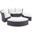 Convene Circular Outdoor Patio Daybed Set in Espresso White