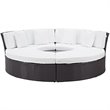 Convene Circular Outdoor Patio Daybed Set in Espresso White