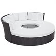 Convene Circular Outdoor Patio Daybed Set in Espresso White