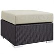 Modway Convene 3-Piece Aluminum and Rattan Patio Sofa Set in Beige/Espresso