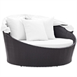 Modway Convene Canopy Aluminum and Rattan Patio Daybed in Espresso/White