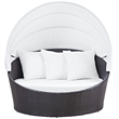 Modway Convene Canopy Aluminum and Rattan Patio Daybed in Espresso/White